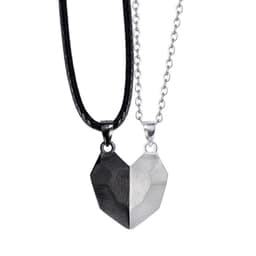 image-Wishing Stone Couple Necklace A Pair of Ancient Letters of Love Creative Magnet Pendant Lettering Men and Women Clavicle Chain