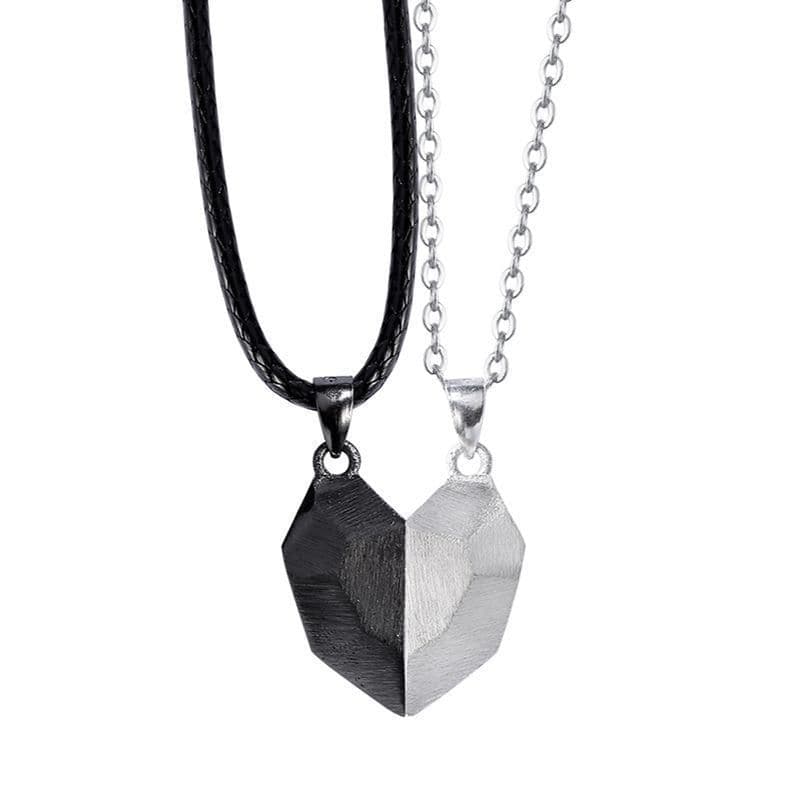 image-Wishing Stone Couple Necklace A Pair of Ancient Letters of Love Creative Magnet Pendant Lettering Men and Women Clavicle Chain