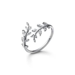 image-Diamante Leaf Branch Adjustable Ring
