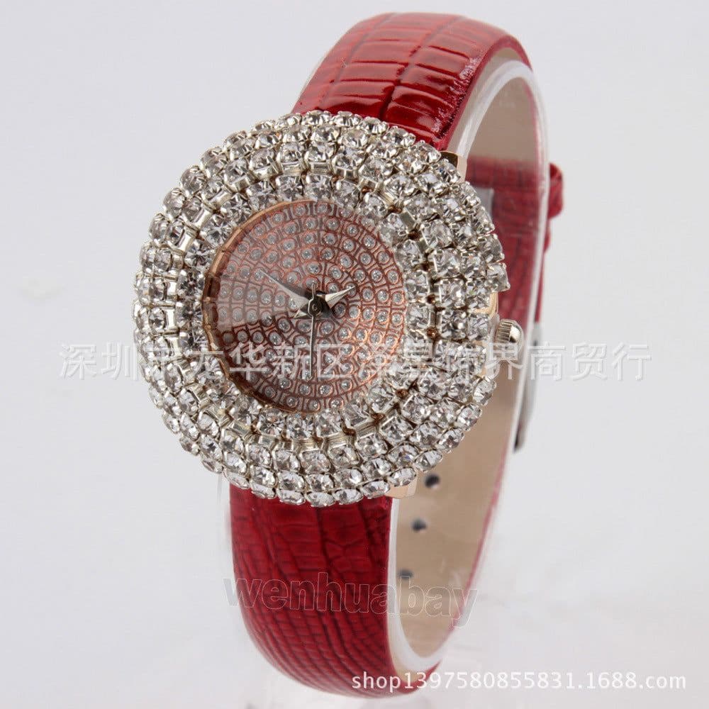 image-Explosive foreign trade ladies watch, star-studded leather fashion watch with rhinestones, high-end watch manufacturer (small)