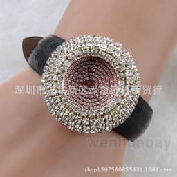 image-Explosive foreign trade ladies watch, star-studded leather fashion watch with rhinestones, high-end watch manufacturer (small)