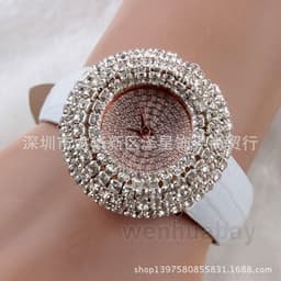 image-Explosive foreign trade ladies watch, star-studded leather fashion watch with rhinestones, high-end watch manufacturer (small)
