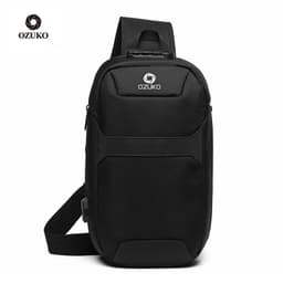 image-ozuko new usb chest bag men's anti-theft chest bag waterproof oxford cloth men's bag shoulder messenger bag men