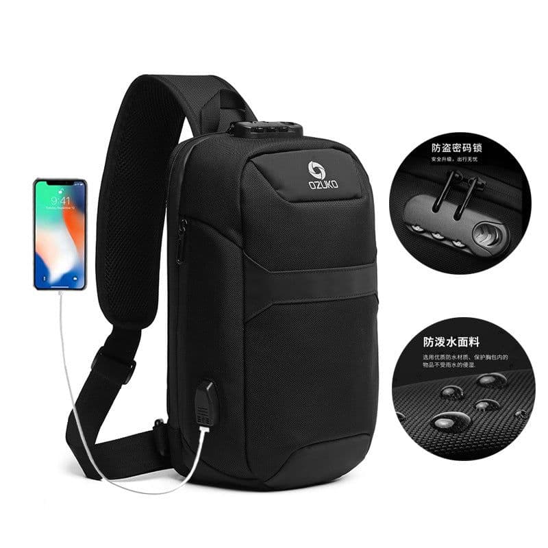 image-ozuko new usb chest bag men's anti-theft chest bag waterproof oxford cloth men's bag shoulder messenger bag men