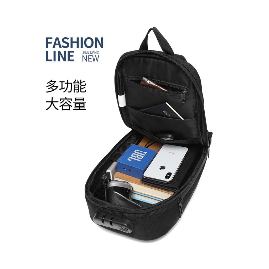 image-ozuko new usb chest bag men's anti-theft chest bag waterproof oxford cloth men's bag shoulder messenger bag men