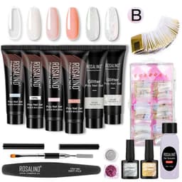 image-Amazon 6PCS extension gel package nail crystal extension fluid set phototherapy nail polish poly nailgel