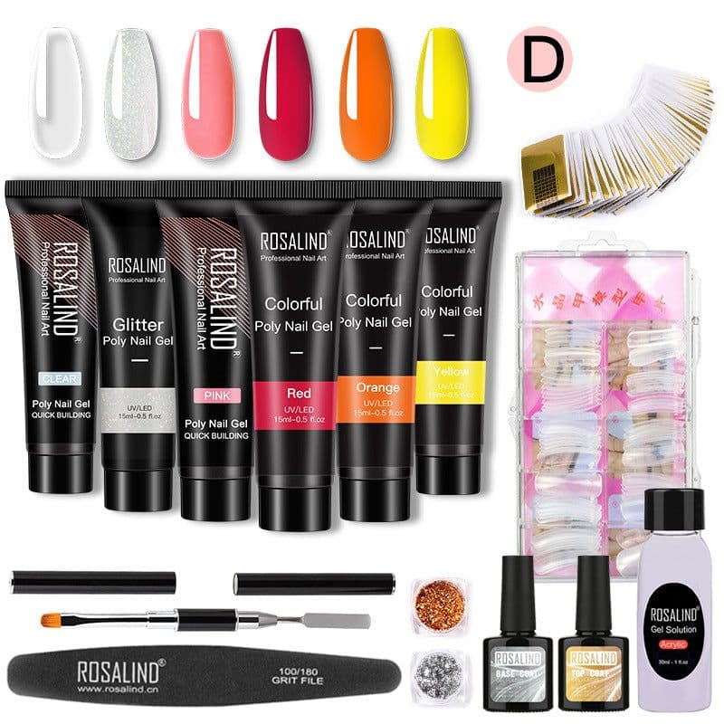 image-Amazon 6PCS extension gel package nail crystal extension fluid set phototherapy nail polish poly nailgel