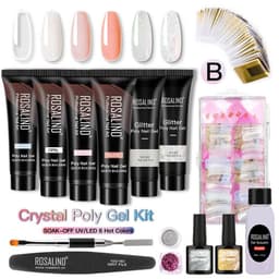 image-Amazon 6PCS extension gel package nail crystal extension fluid set phototherapy nail polish poly nailgel