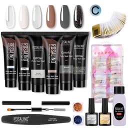 image-Amazon 6PCS extension gel package nail crystal extension fluid set phototherapy nail polish poly nailgel