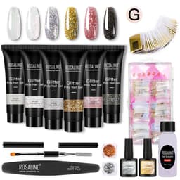 image-Amazon 6PCS extension gel package nail crystal extension fluid set phototherapy nail polish poly nailgel