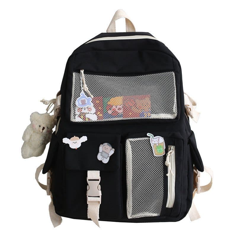 image-Korea ins cute small fresh cartoon school bag Japanese college students large capacity backpack campus backpack