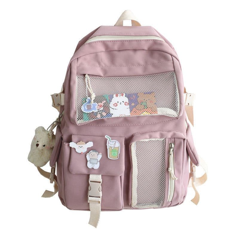 image-Korea ins cute small fresh cartoon school bag Japanese college students large capacity backpack campus backpack