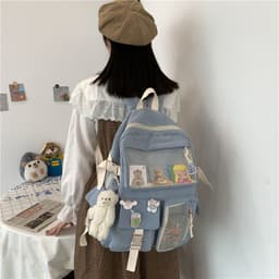 image-Korea ins cute small fresh cartoon school bag Japanese college students large capacity backpack campus backpack