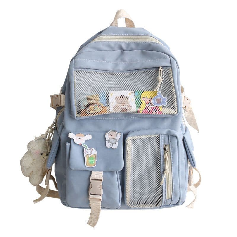 image-Korea ins cute small fresh cartoon school bag Japanese college students large capacity backpack campus backpack