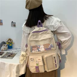image-Korea ins cute small fresh cartoon school bag Japanese college students large capacity backpack campus backpack