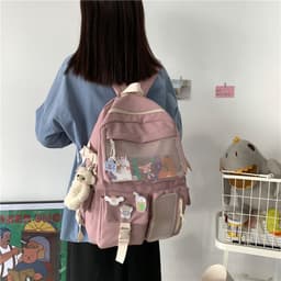 image-Korea ins cute small fresh cartoon school bag Japanese college students large capacity backpack campus backpack