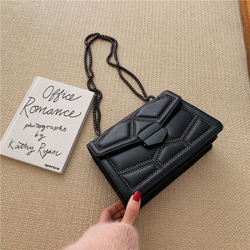 image-Hong Kong style retro small square bag female 2020 new texture western style chain bag Korean fashion all-match single shoulder messenger bag