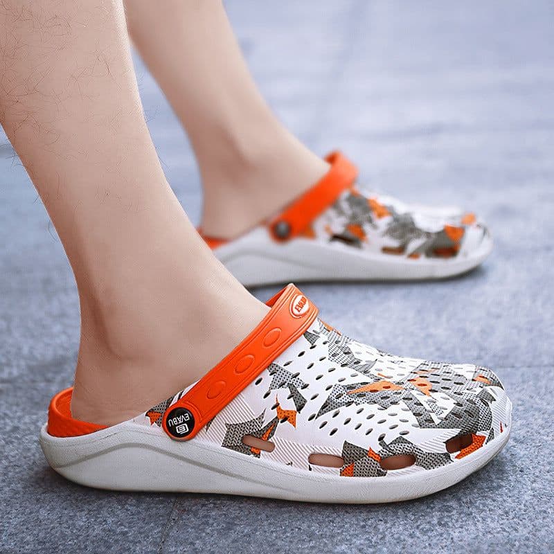 image-2021 new summer hole shoes men's beach Baotou sandals non-slip outdoor couple Korean tide sandals and slippers men's wholesale