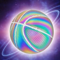 image-Holographic Flash Luminous Reflective Basketball No. 7 Laser Fluorescence No. 7 Adult Basketball Manufacturer Cross-border Customized Logo