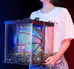 image-Holographic Flash Luminous Reflective Basketball No. 7 Laser Fluorescence No. 7 Adult Basketball Manufacturer Cross-border Customized Logo