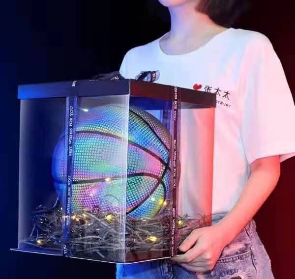 image-Holographic Flash Luminous Reflective Basketball No. 7 Laser Fluorescence No. 7 Adult Basketball Manufacturer Cross-border Customized Logo
