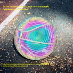image-Holographic Flash Luminous Reflective Basketball No. 7 Laser Fluorescence No. 7 Adult Basketball Manufacturer Cross-border Customized Logo