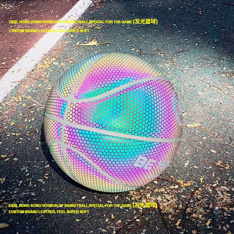 image-Holographic Flash Luminous Reflective Basketball No. 7 Laser Fluorescence No. 7 Adult Basketball Manufacturer Cross-border Customized Logo