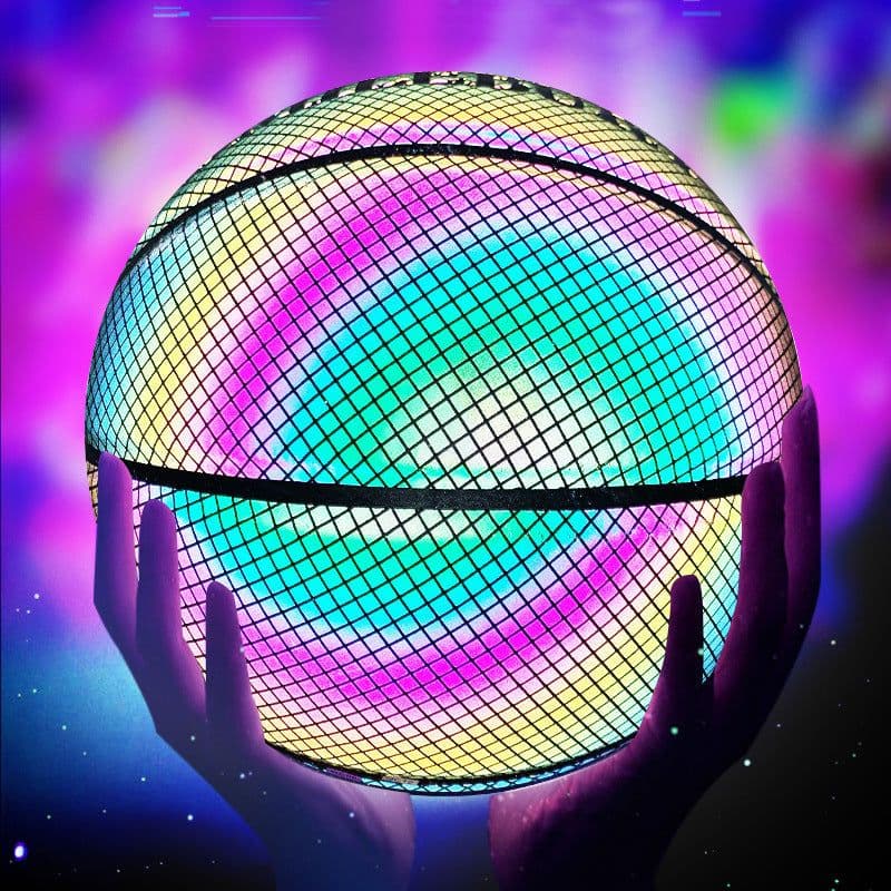 image-Holographic Flash Luminous Reflective Basketball No. 7 Laser Fluorescence No. 7 Adult Basketball Manufacturer Cross-border Customized Logo