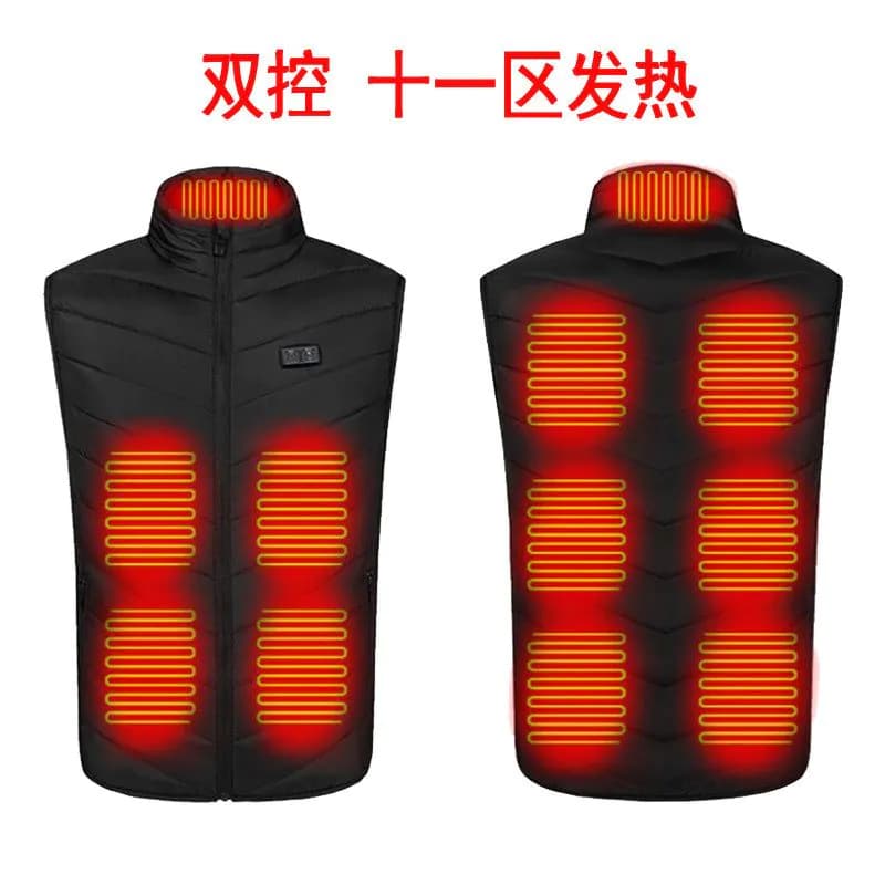 image-Dual-control 5-981 Zone 9 Smart heating vest heating clothing vest for men and women heating cotton vest jacket
