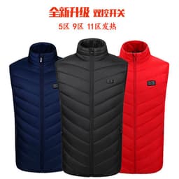 image-Dual-control 5-981 Zone 9 Smart heating vest heating clothing vest for men and women heating cotton vest jacket