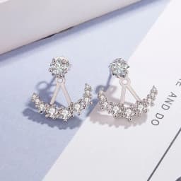 image-Korean Drama Loved Landing Sun Yejin Same Earrings Stars Moon Earrings Silver Needles Lee Jung Hyuk Jewelry Jewelry Factory