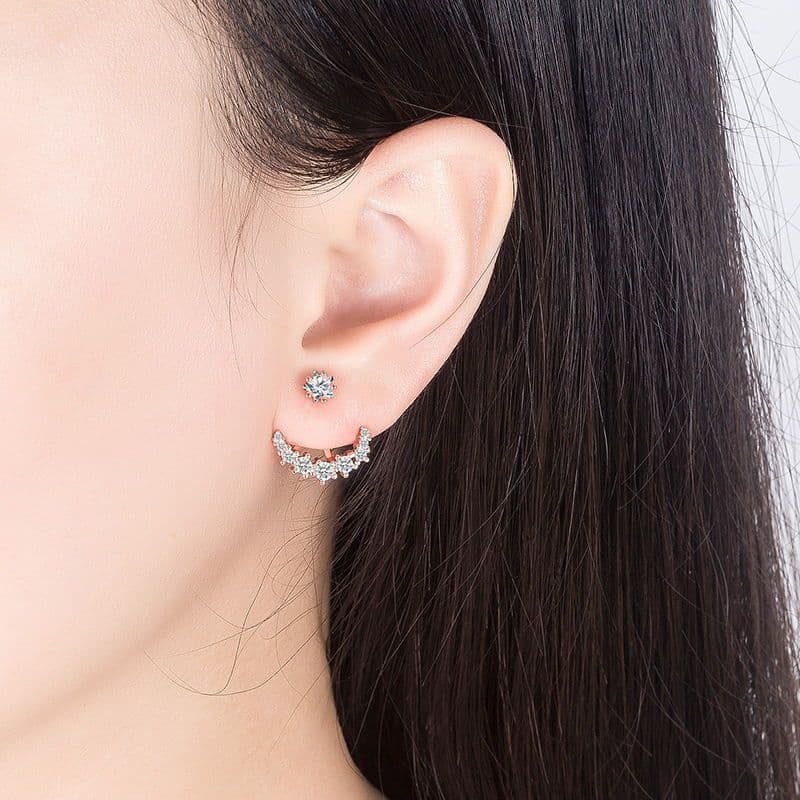 image-Korean Drama Loved Landing Sun Yejin Same Earrings Stars Moon Earrings Silver Needles Lee Jung Hyuk Jewelry Jewelry Factory