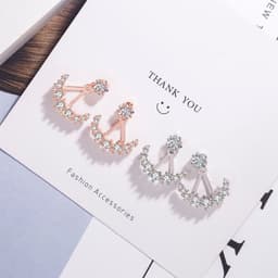 image-Korean Drama Loved Landing Sun Yejin Same Earrings Stars Moon Earrings Silver Needles Lee Jung Hyuk Jewelry Jewelry Factory