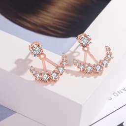 image-Korean Drama Loved Landing Sun Yejin Same Earrings Stars Moon Earrings Silver Needles Lee Jung Hyuk Jewelry Jewelry Factory