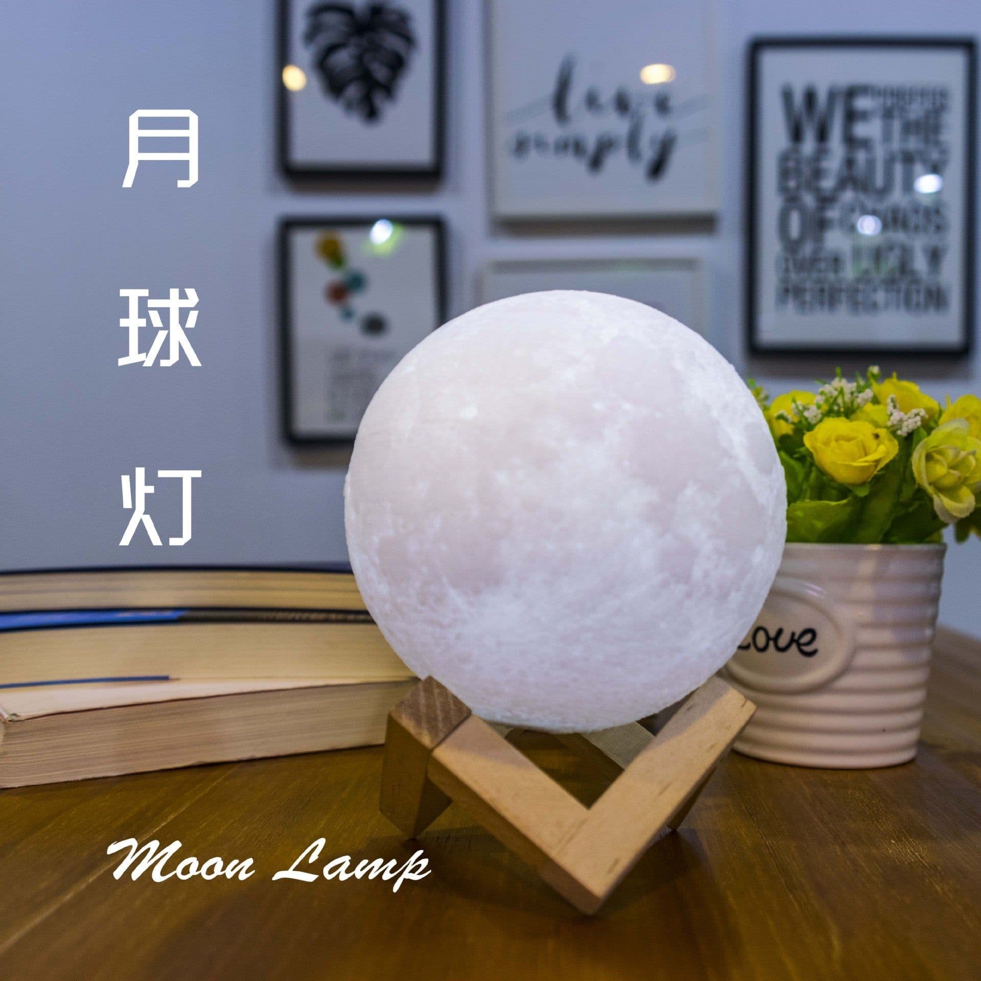 image-New 3D printing moon light bluetooth speaker custom remote control, pat small night light, birthday and Christmas creative gifts