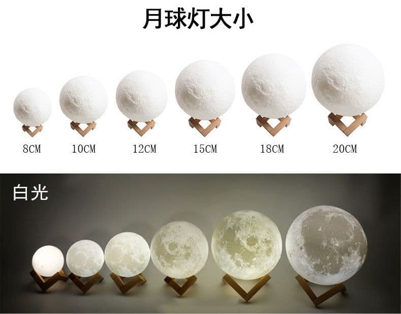 image-New 3D printing moon light bluetooth speaker custom remote control, pat small night light, birthday and Christmas creative gifts