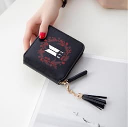image-BTS logo printed tassel wallet female Korean zipper clutch bag ins Jin Tae Hyung Tian Jung Kook V