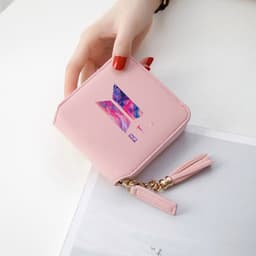 image-BTS logo printed tassel wallet female Korean zipper clutch bag ins Jin Tae Hyung Tian Jung Kook V