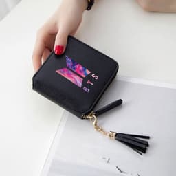 image-BTS logo printed tassel wallet female Korean zipper clutch bag ins Jin Tae Hyung Tian Jung Kook V