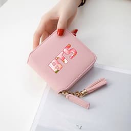 image-BTS logo printed tassel wallet female Korean zipper clutch bag ins Jin Tae Hyung Tian Jung Kook V