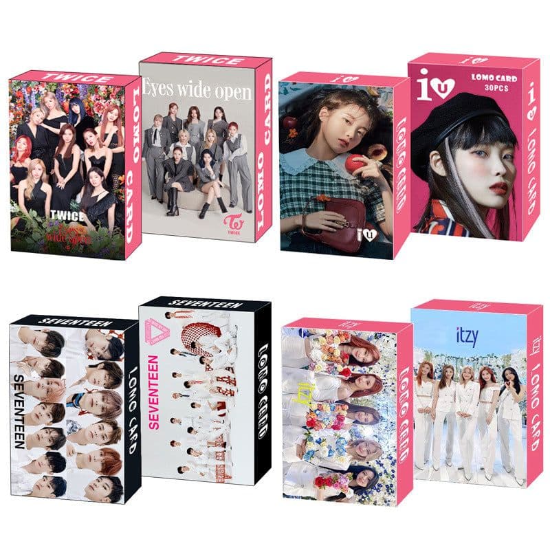 image-Treasure 30 boxed BTS LOMO cards NCT ENHYPEN IU TXT EXO greeting cards