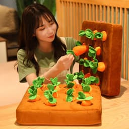image-Spot cross-border creative radish plucking plush toys, net celebrity pet dolls, children's parent-child interaction small vegetable plot wholesale