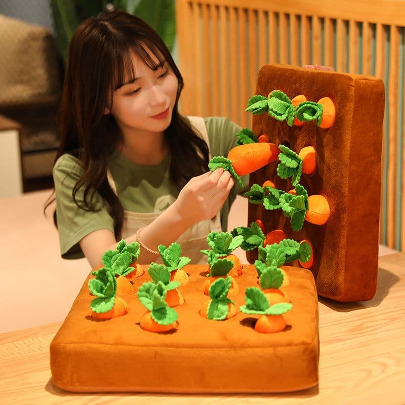 image-Spot cross-border creative radish plucking plush toys, net celebrity pet dolls, children's parent-child interaction small vegetable plot wholesale