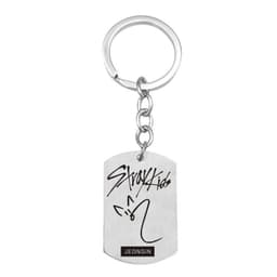 image-Cross-border new popular men's team stray kids star peripheral stainless steel key chain military brand pendant wholesale
