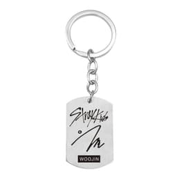image-Cross-border new popular men's team stray kids star peripheral stainless steel key chain military brand pendant wholesale