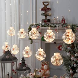 image-LED curtain lights Santa Claus snowman wishing ball Christmas day shop window dress up Christmas tree decoration lights