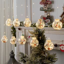 image-LED curtain lights Santa Claus snowman wishing ball Christmas day shop window dress up Christmas tree decoration lights