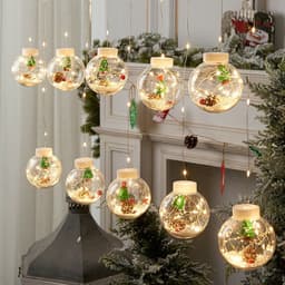 image-LED curtain lights Santa Claus snowman wishing ball Christmas day shop window dress up Christmas tree decoration lights