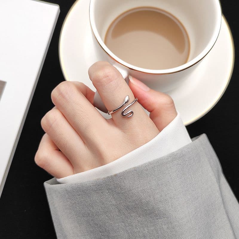 image-Smart snake ring open ring female Japanese and Korean temperament simple fashion ring Korean personality snake ring female