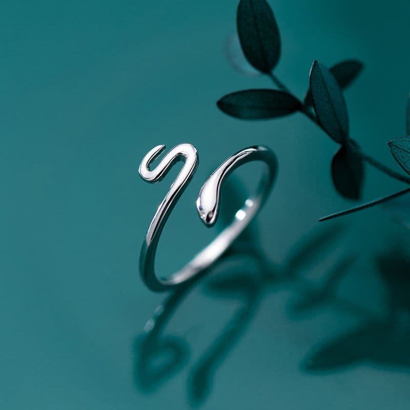 image-Smart snake ring open ring female Japanese and Korean temperament simple fashion ring Korean personality snake ring female